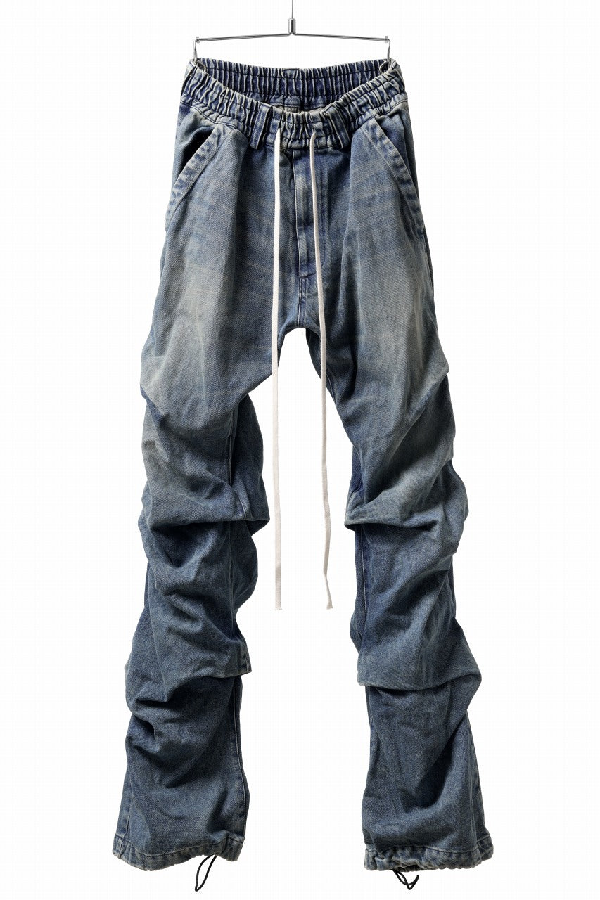 画像をギャラリービューアに読み込む, A.F ARTEFACT TUCK VOLUME BAGGY PANTS / FADED DENIM (INDIGO BLUE)