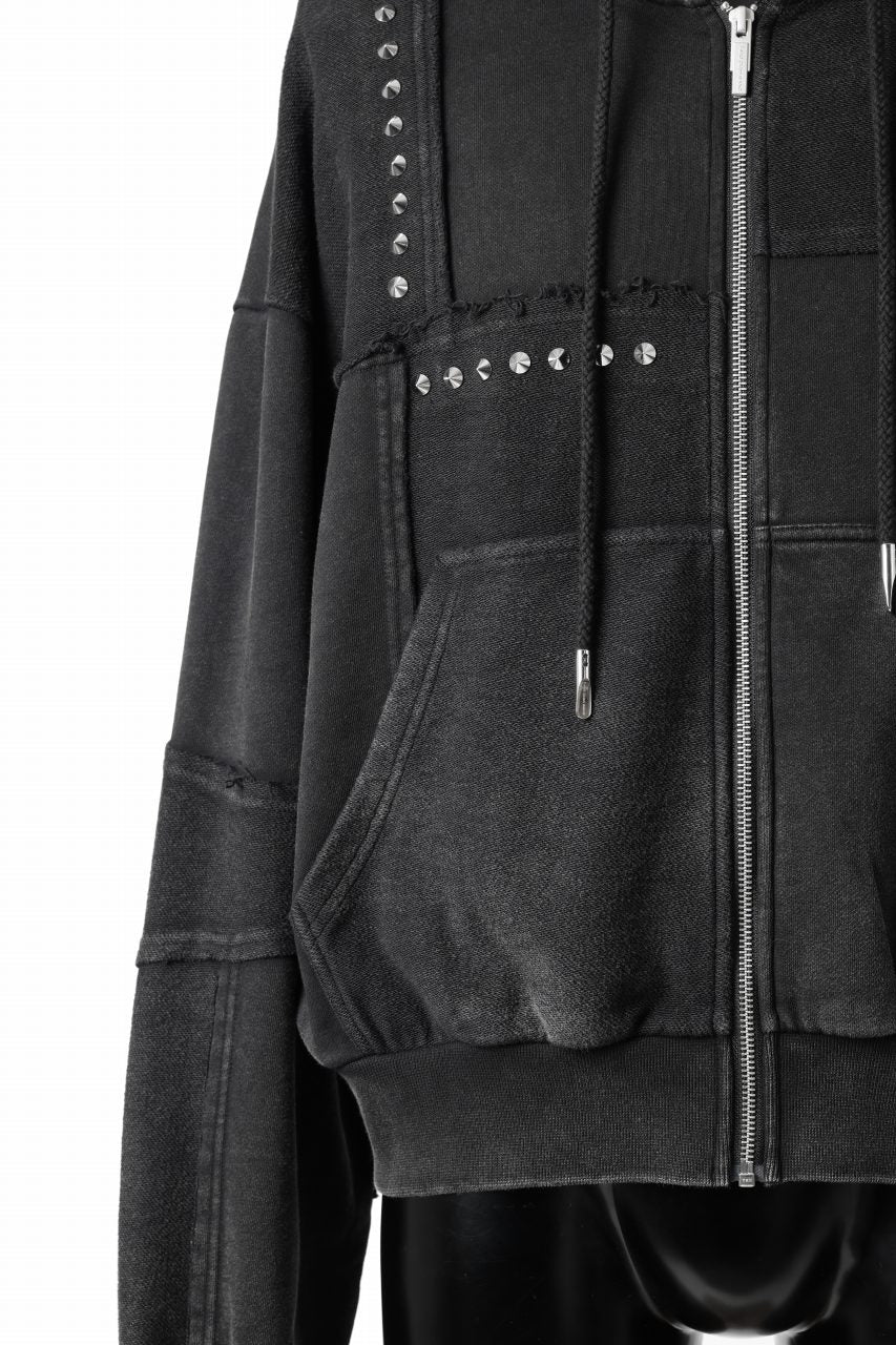画像をギャラリービューアに読み込む, Feng Chen Wang PANELLED FULL ZIP HOODIE (BLACK)