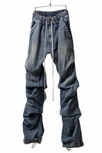 画像をギャラリービューアに読み込む, A.F ARTEFACT TUCK VOLUME BAGGY PANTS / FADED DENIM (INDIGO BLUE)