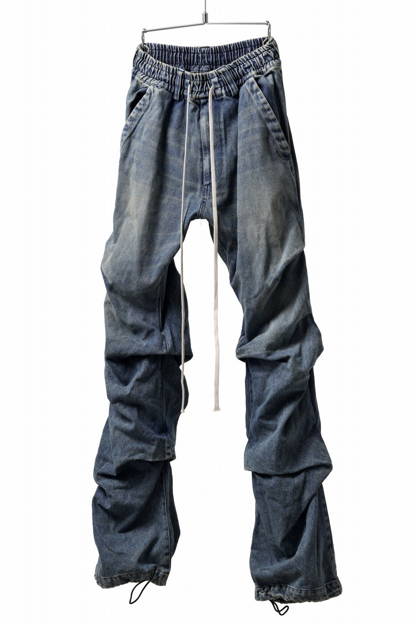 画像をギャラリービューアに読み込む, A.F ARTEFACT TUCK VOLUME BAGGY PANTS / FADED DENIM (INDIGO BLUE)