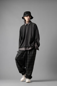 画像をギャラリービューアに読み込む, N/07 exclusive EASY WAIST TAPERED PANTS / T/R DOUBLE SIDE BRUSHED 2WAY STRETCH (CHECK)