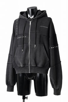 画像をギャラリービューアに読み込む, Feng Chen Wang PANELLED FULL ZIP HOODIE (BLACK)