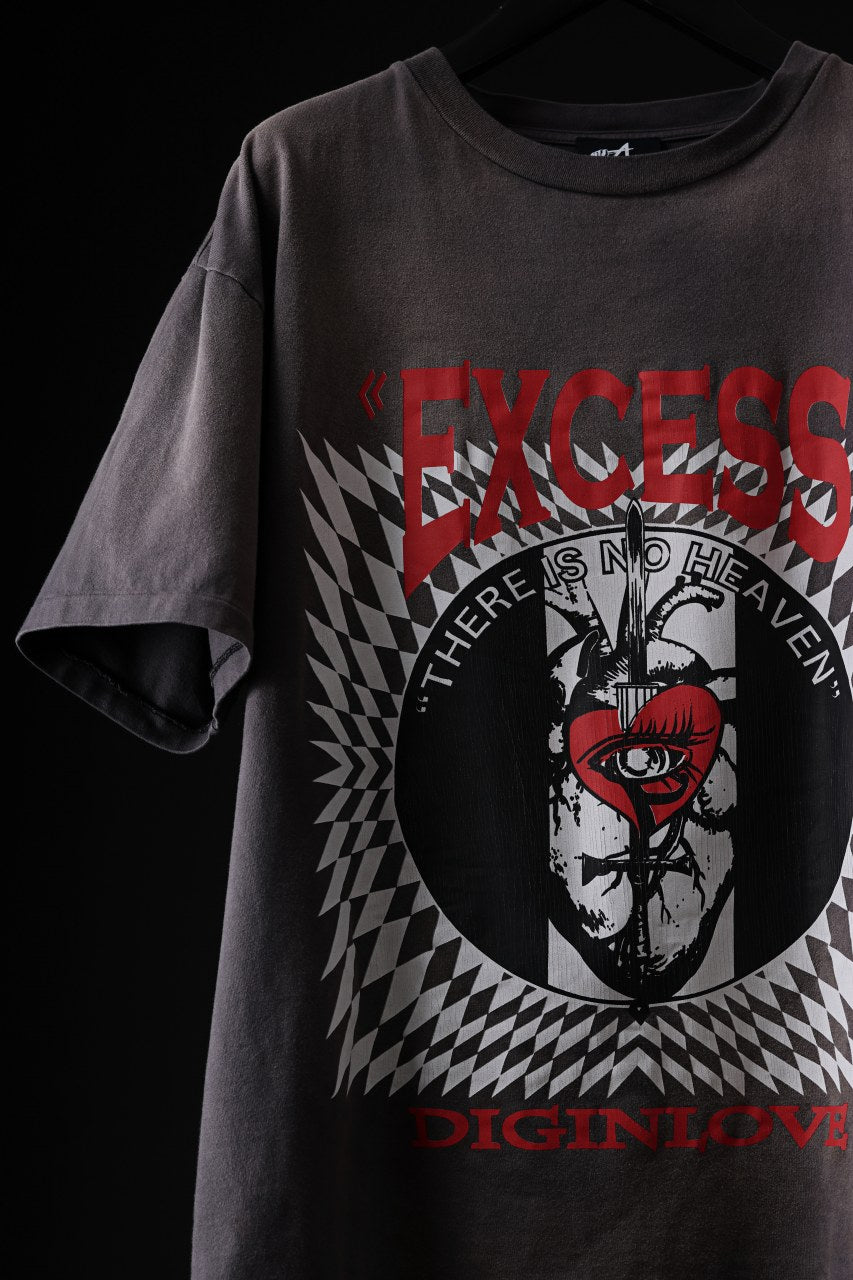 画像をギャラリービューアに読み込む, ZIG UR IDOL FADED & CRACKED SS TOPS - EXCESS (VINTAGE GREY)