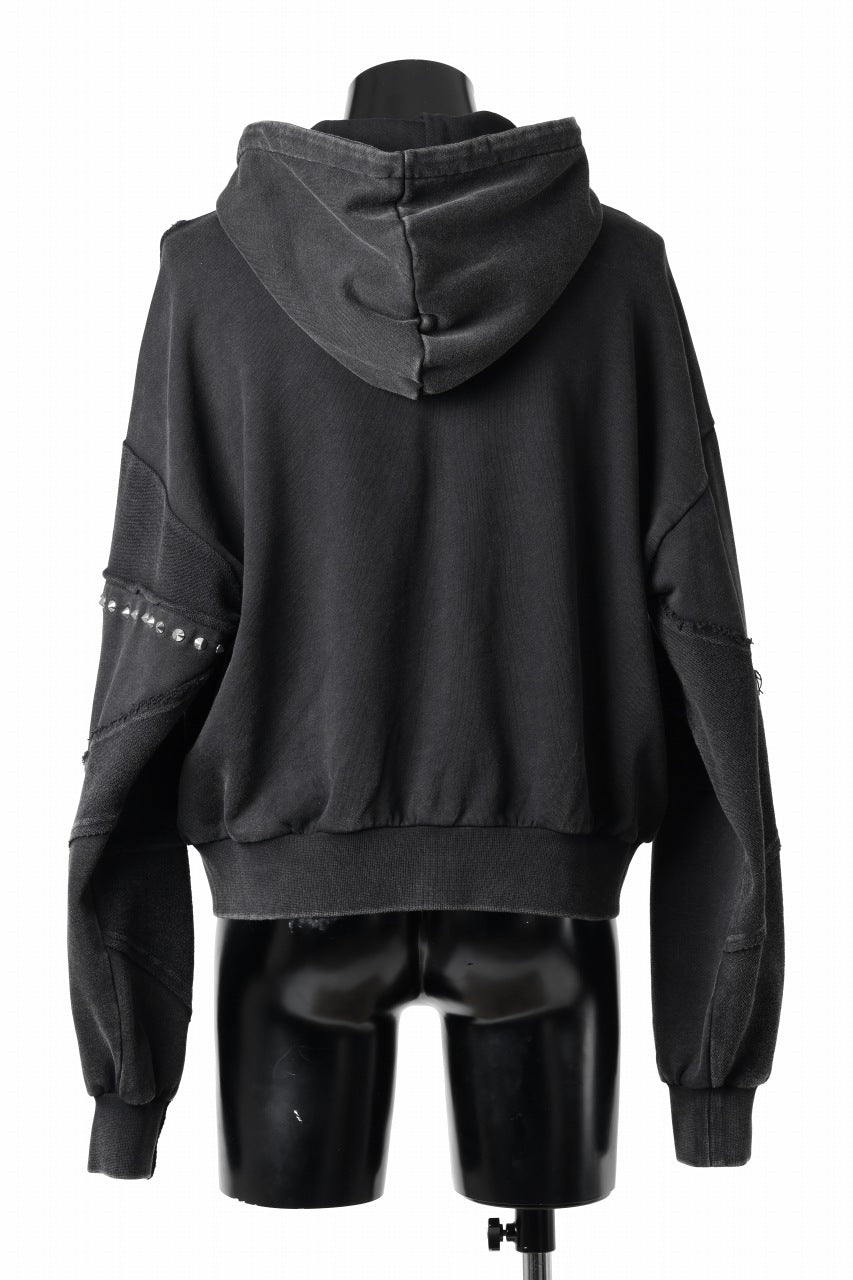 画像をギャラリービューアに読み込む, Feng Chen Wang PANELLED FULL ZIP HOODIE (BLACK)