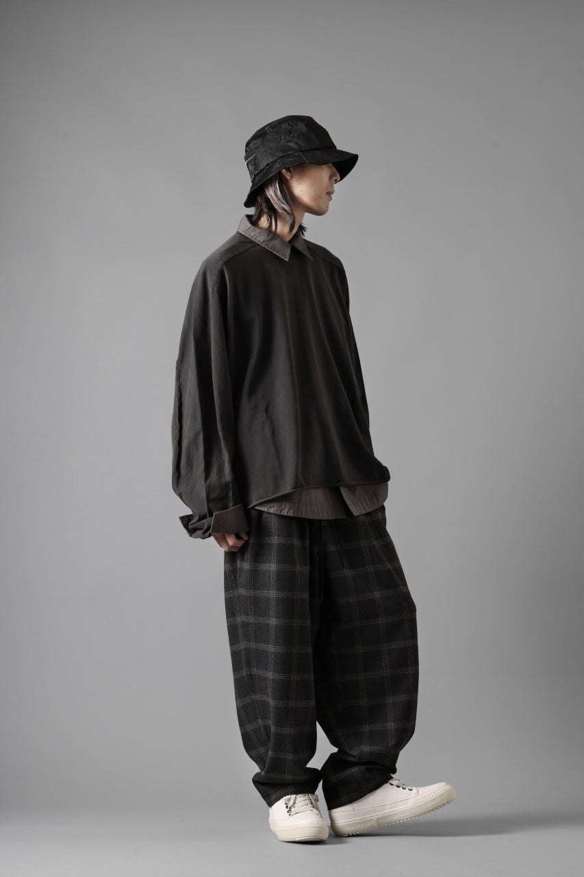 画像をギャラリービューアに読み込む, N/07 exclusive EASY WAIST TAPERED PANTS / T/R DOUBLE SIDE BRUSHED 2WAY STRETCH (CHECK)