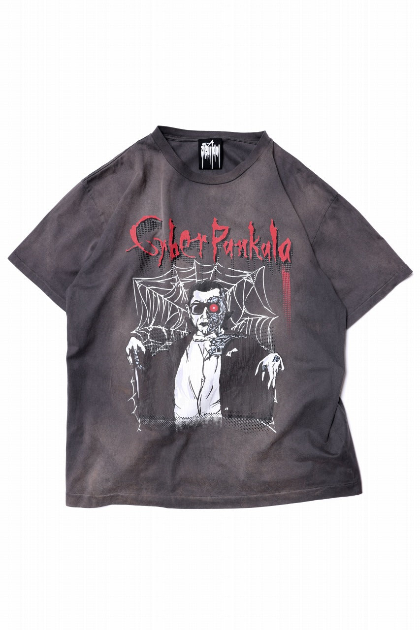 画像をギャラリービューアに読み込む, ZIG UR IDOL FADED & CRACKED SS TOPS - Cyber Punkula (VINTAGE GREY)