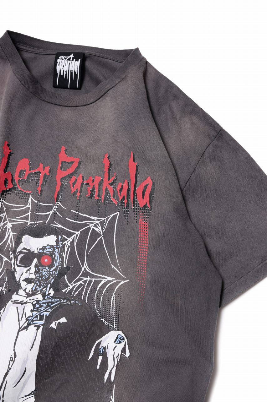 画像をギャラリービューアに読み込む, ZIG UR IDOL FADED & CRACKED SS TOPS - Cyber Punkula (VINTAGE GREY)