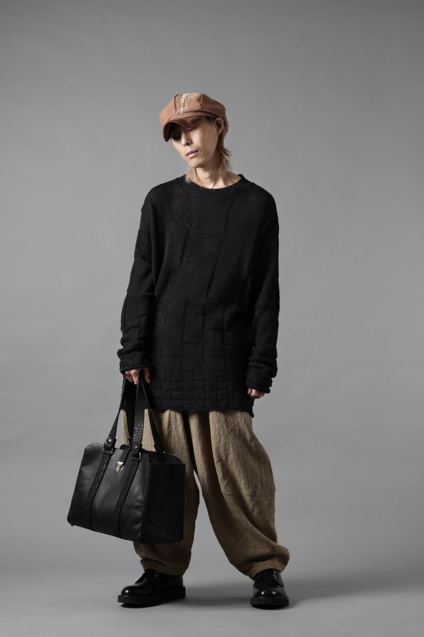 画像をギャラリービューアに読み込む, YUTA MATSUOKA circle pants / silk linen dobby stripe (camel)