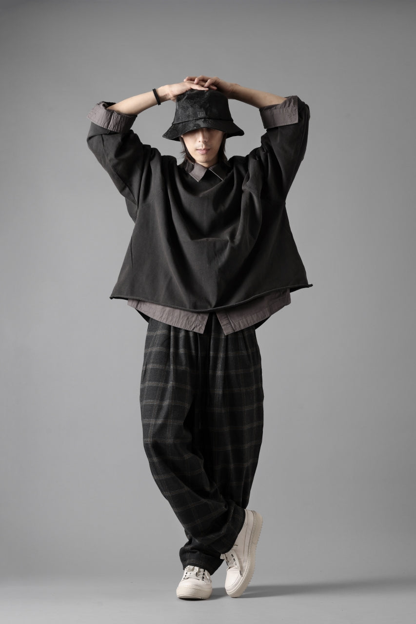 画像をギャラリービューアに読み込む, N/07 exclusive EASY WAIST TAPERED PANTS / T/R DOUBLE SIDE BRUSHED 2WAY STRETCH (CHECK)