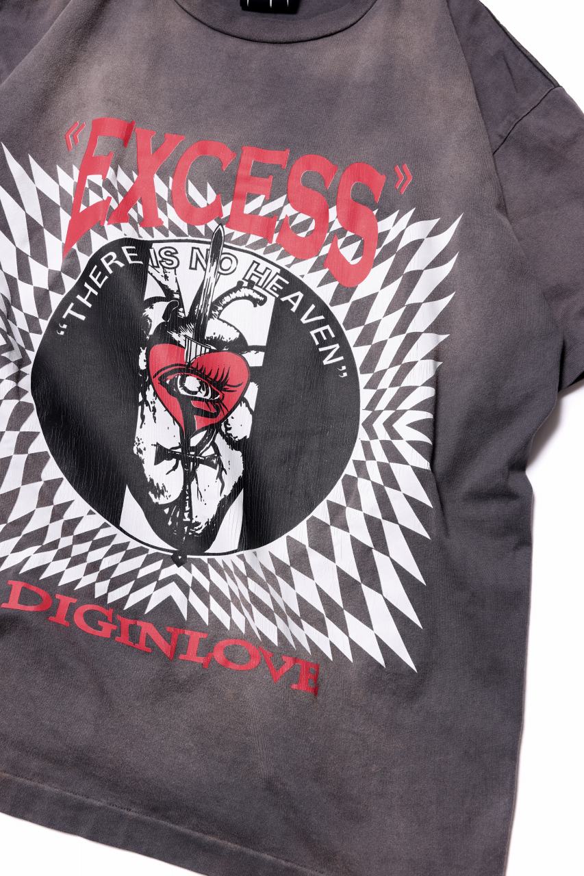 画像をギャラリービューアに読み込む, ZIG UR IDOL FADED & CRACKED SS TOPS - EXCESS (VINTAGE GREY)