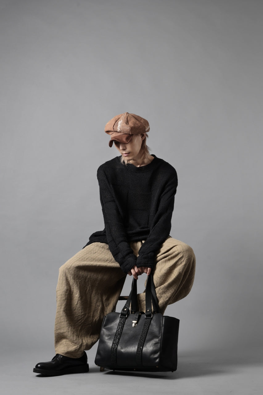 画像をギャラリービューアに読み込む, YUTA MATSUOKA circle pants / silk linen dobby stripe (camel)