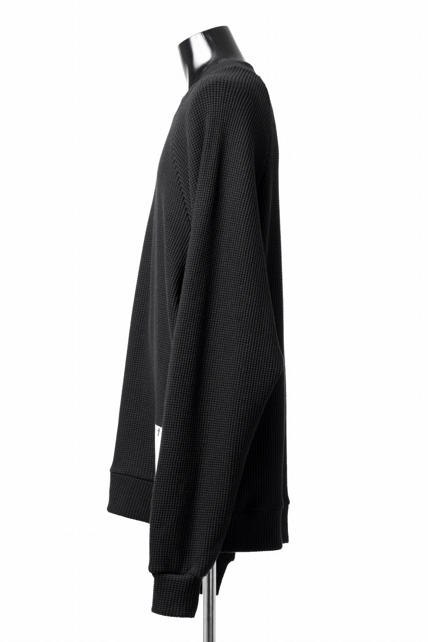 画像をギャラリービューアに読み込む, A.F ARTEFACT OVER SIZED DOLMAN LONG PULL OVER / WAFFLE COTTON JERSEY (BLACK)