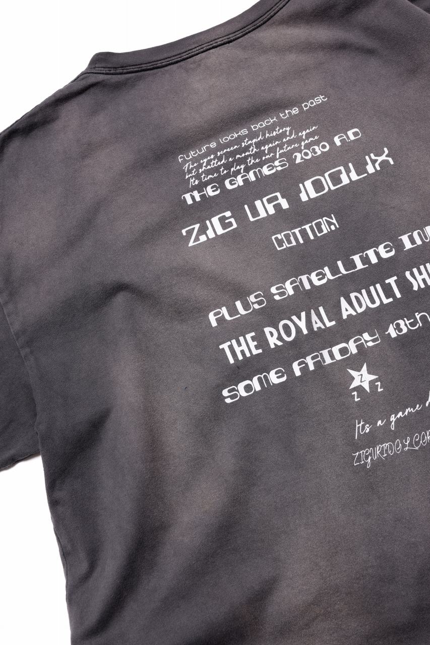 画像をギャラリービューアに読み込む, ZIG UR IDOL FADED & CRACKED SS TOPS - 666 (VINTAGE GREY)