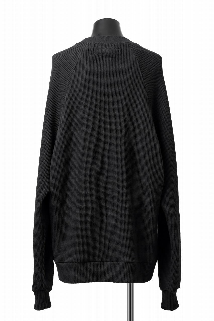 画像をギャラリービューアに読み込む, A.F ARTEFACT OVER SIZED DOLMAN LONG PULL OVER / WAFFLE COTTON JERSEY (BLACK)