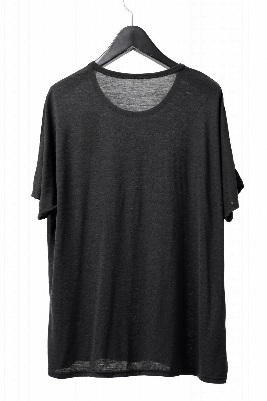 COLINA DOLMAN S/S TEE / SUPER 120s WASHABLE WOOL JERSEY (DARKNESS)
