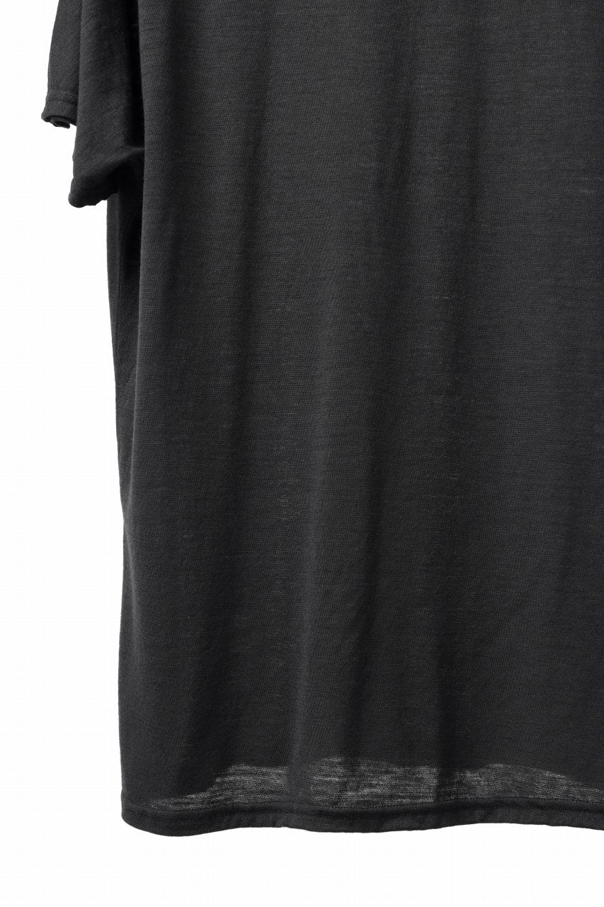 COLINA DOLMAN S/S TEE / SUPER 120s WASHABLE WOOL JERSEY (DARKNESS)