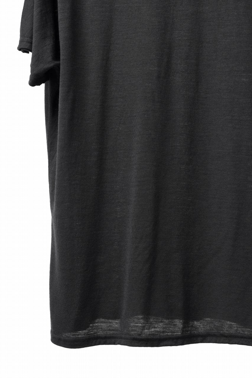 画像をギャラリービューアに読み込む, COLINA DOLMAN S/S TEE / SUPER 120s WASHABLE WOOL JERSEY (DARKNESS)