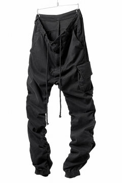 画像をギャラリービューアに読み込む, daub DYEING EASY CARGO GATHER PANTS / STRETCH DRILL PEACH HAND (BLACK)