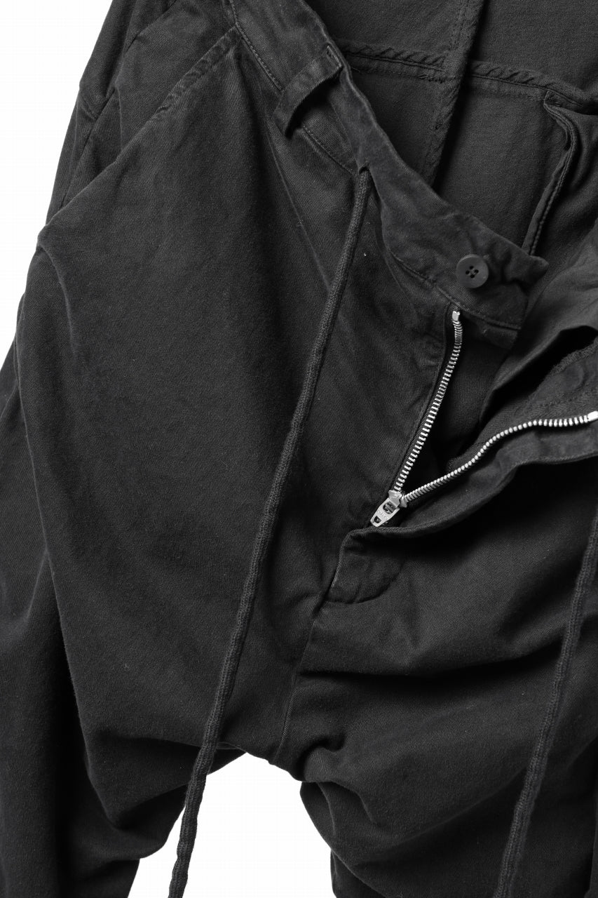 画像をギャラリービューアに読み込む, daub DYEING EASY CARGO GATHER PANTS / STRETCH DRILL PEACH HAND (BLACK)