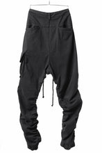 画像をギャラリービューアに読み込む, daub DYEING EASY CARGO GATHER PANTS / STRETCH DRILL PEACH HAND (BLACK)