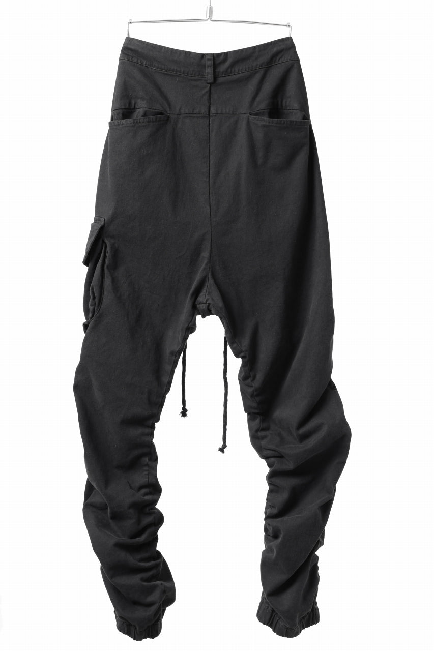 画像をギャラリービューアに読み込む, daub DYEING EASY CARGO GATHER PANTS / STRETCH DRILL PEACH HAND (BLACK)