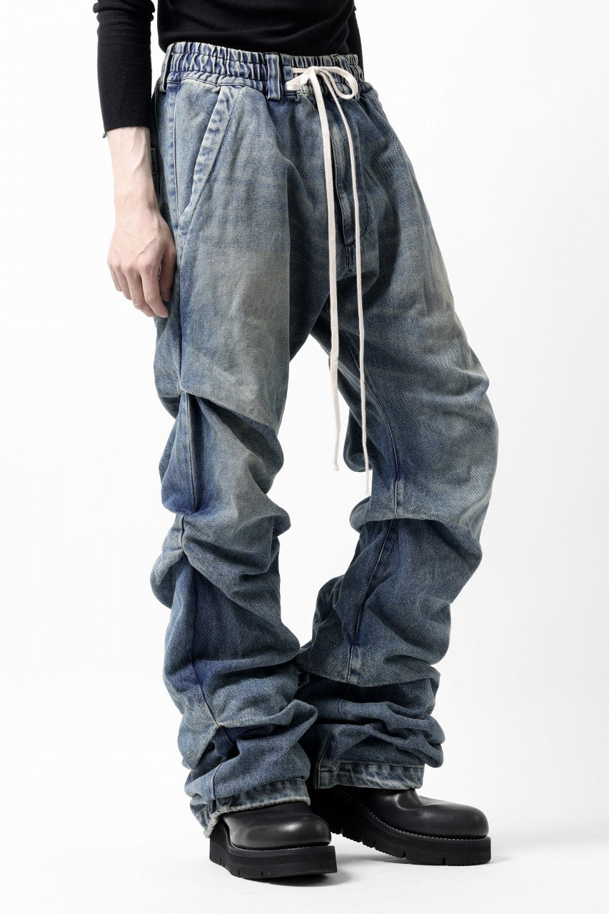 画像をギャラリービューアに読み込む, A.F ARTEFACT TUCK VOLUME BAGGY PANTS / FADED DENIM (INDIGO BLUE)