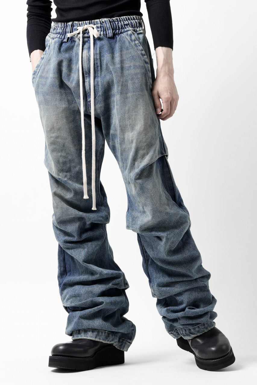 画像をギャラリービューアに読み込む, A.F ARTEFACT TUCK VOLUME BAGGY PANTS / FADED DENIM (INDIGO BLUE)