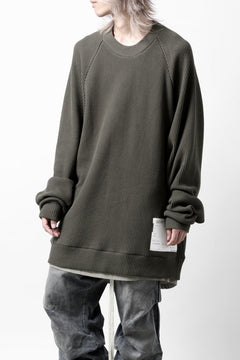 画像をギャラリービューアに読み込む, A.F ARTEFACT OVER SIZED DOLMAN LONG PULL OVER / WAFFLE COTTON JERSEY (KHAKI)