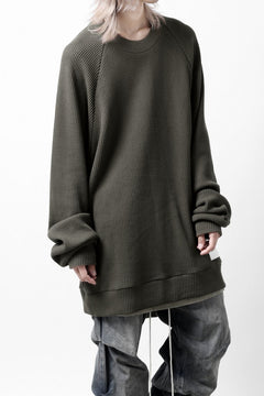画像をギャラリービューアに読み込む, A.F ARTEFACT OVER SIZED DOLMAN LONG PULL OVER / WAFFLE COTTON JERSEY (KHAKI)
