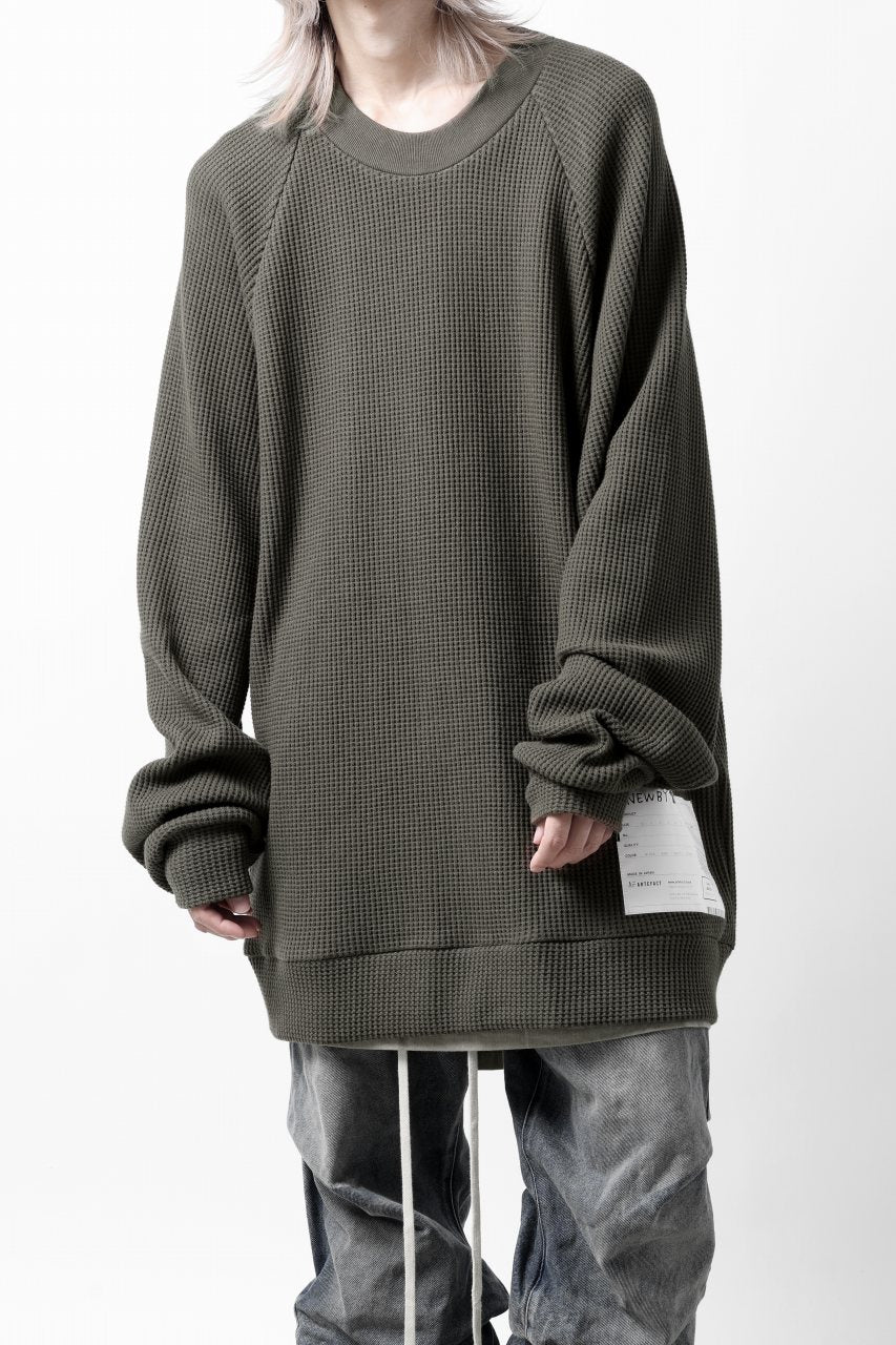 画像をギャラリービューアに読み込む, A.F ARTEFACT OVER SIZED DOLMAN LONG PULL OVER / WAFFLE COTTON JERSEY (KHAKI)