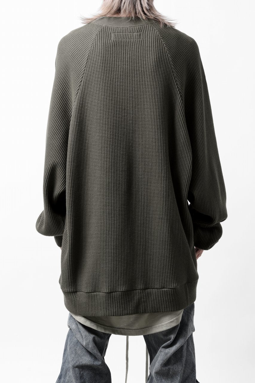 画像をギャラリービューアに読み込む, A.F ARTEFACT OVER SIZED DOLMAN LONG PULL OVER / WAFFLE COTTON JERSEY (KHAKI)