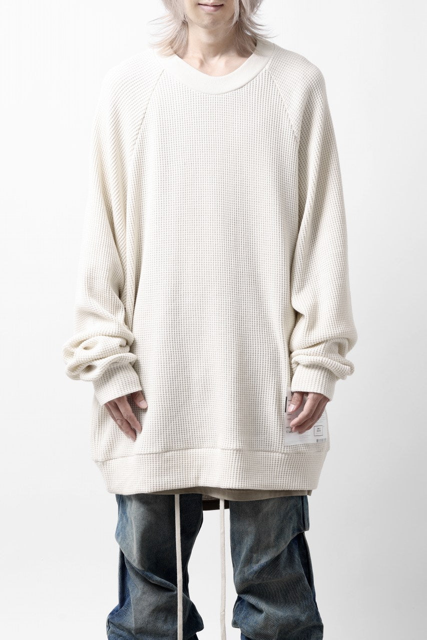 画像をギャラリービューアに読み込む, A.F ARTEFACT OVER SIZED DOLMAN LONG PULL OVER / WAFFLE COTTON JERSEY (IVORY)