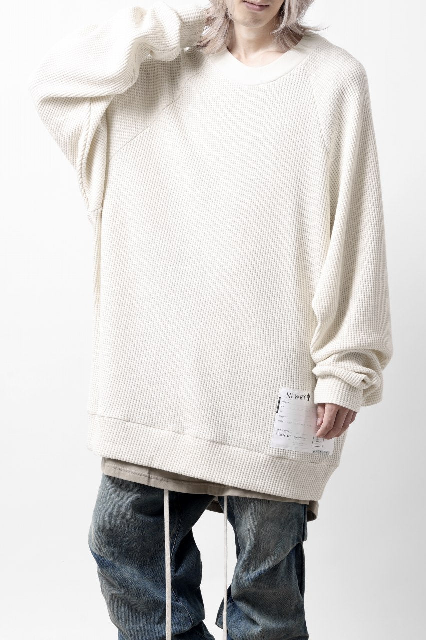 画像をギャラリービューアに読み込む, A.F ARTEFACT OVER SIZED DOLMAN LONG PULL OVER / WAFFLE COTTON JERSEY (IVORY)