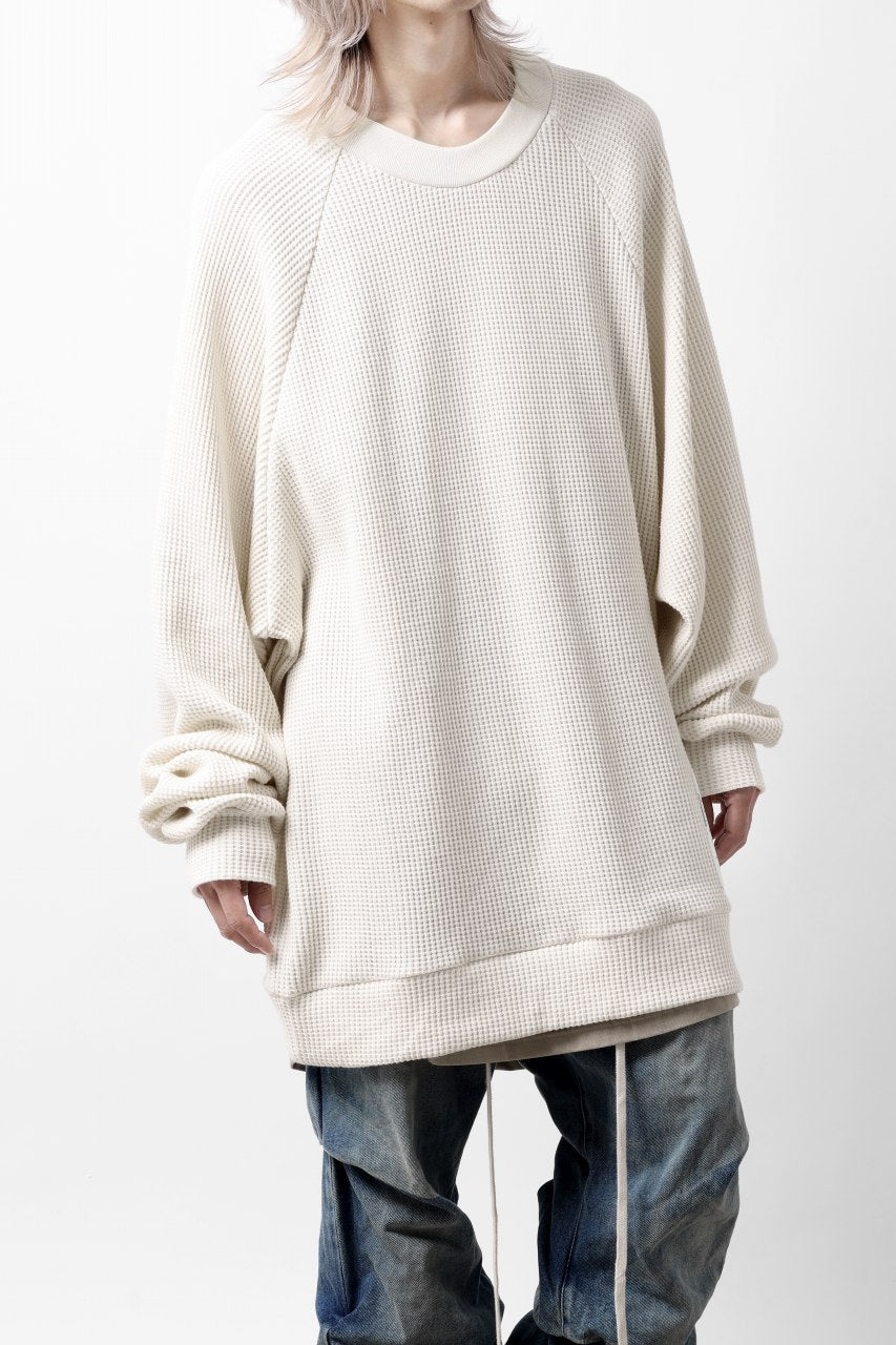 画像をギャラリービューアに読み込む, A.F ARTEFACT OVER SIZED DOLMAN LONG PULL OVER / WAFFLE COTTON JERSEY (IVORY)