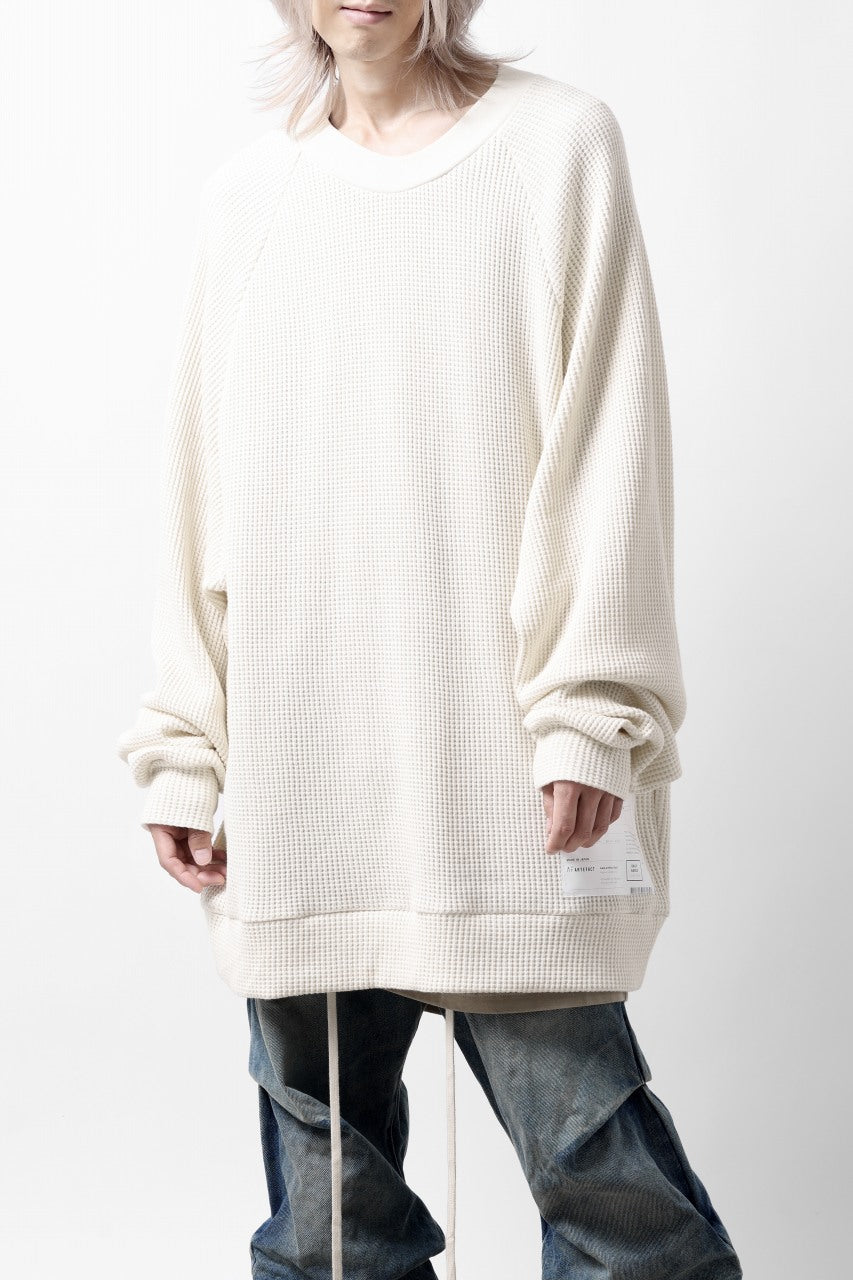 画像をギャラリービューアに読み込む, A.F ARTEFACT OVER SIZED DOLMAN LONG PULL OVER / WAFFLE COTTON JERSEY (IVORY)