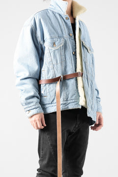 画像をギャラリービューアに読み込む, FACETASM ASSYMETRICAL BELTED SHERPA DENIM JACKET (INDIGO)