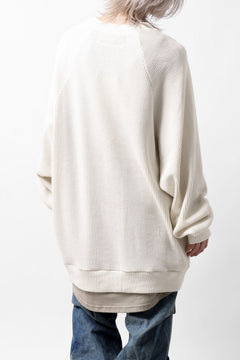 画像をギャラリービューアに読み込む, A.F ARTEFACT OVER SIZED DOLMAN LONG PULL OVER / WAFFLE COTTON JERSEY (IVORY)