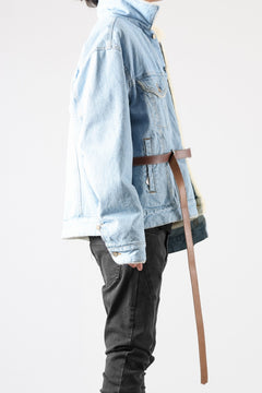 画像をギャラリービューアに読み込む, FACETASM ASSYMETRICAL BELTED SHERPA DENIM JACKET (INDIGO)