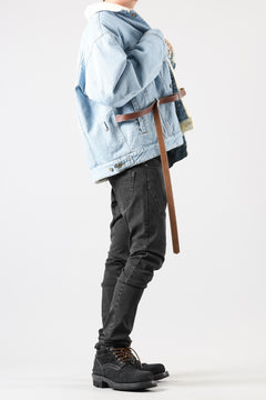 画像をギャラリービューアに読み込む, FACETASM ASSYMETRICAL BELTED SHERPA DENIM JACKET (INDIGO)