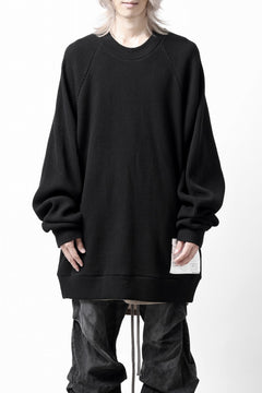 画像をギャラリービューアに読み込む, A.F ARTEFACT OVER SIZED DOLMAN LONG PULL OVER / WAFFLE COTTON JERSEY (BLACK)