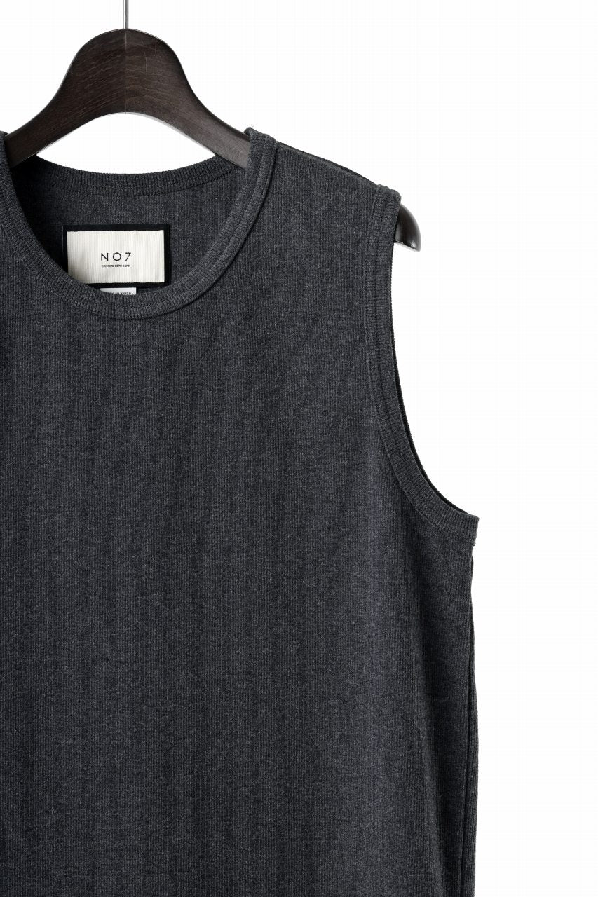 画像をギャラリービューアに読み込む, N/07 NO SLEEVE TOP / SUPER STRETCH BARE TELECO (HEATHER GREY)