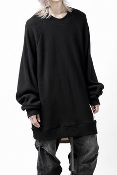 画像をギャラリービューアに読み込む, A.F ARTEFACT OVER SIZED DOLMAN LONG PULL OVER / WAFFLE COTTON JERSEY (BLACK)