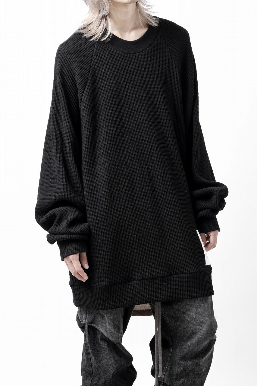 画像をギャラリービューアに読み込む, A.F ARTEFACT OVER SIZED DOLMAN LONG PULL OVER / WAFFLE COTTON JERSEY (BLACK)