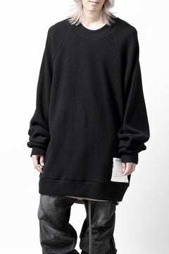 画像をギャラリービューアに読み込む, A.F ARTEFACT OVER SIZED DOLMAN LONG PULL OVER / WAFFLE COTTON JERSEY (BLACK)
