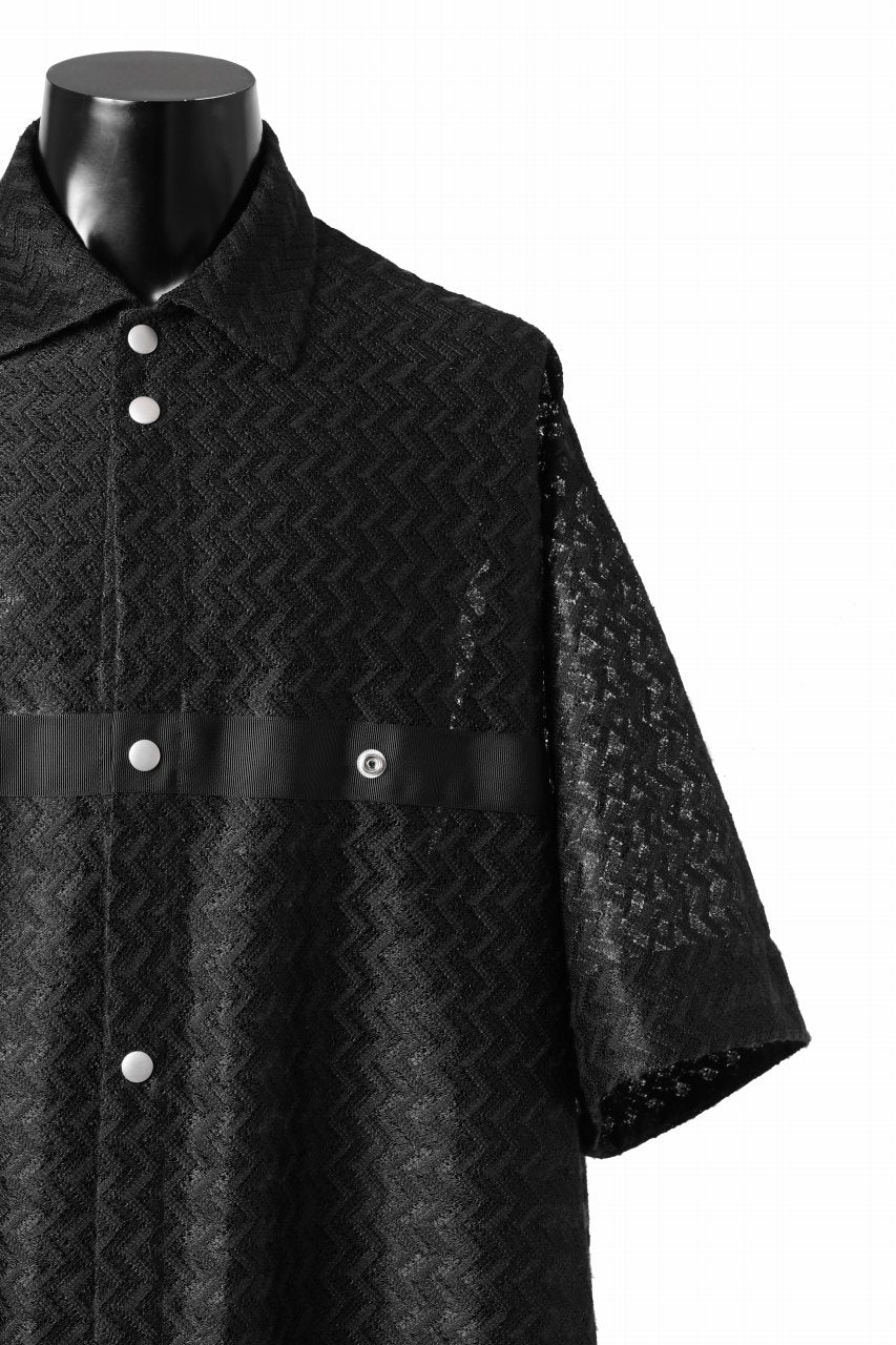 画像をギャラリービューアに読み込む, A.F ARTEFACT SNAPPED SQUEEZING SHIRT / SHADOW LACE (BLACK)