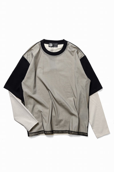 OBLADI TWO LAYER IN OVER SIZE T SHIRT (BEIGE)