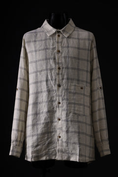 画像をギャラリービューアに読み込む, Aleksandr Manamis Strap Back Check Shirt (NAVY / OFF WHITE CHECK)