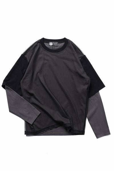 OBLADI TWO LAYER IN OVER SIZE T SHIRT (GRAY)