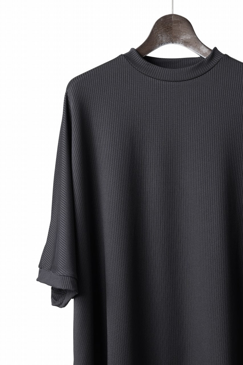 画像をギャラリービューアに読み込む, N/07 DOLMAN SHORT SLEEVE TEE / AQUASUITING THICK RIB (BLACK)
