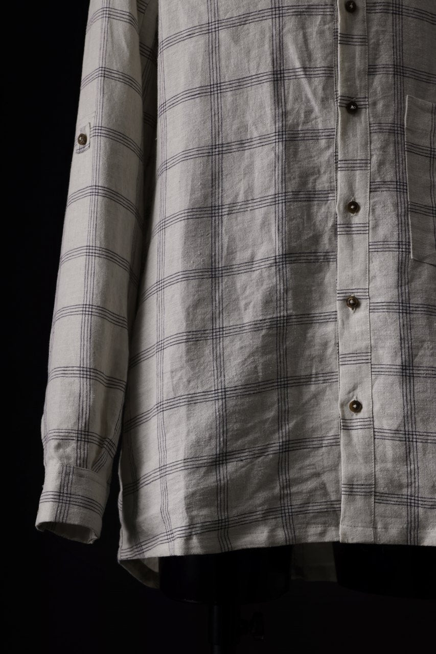 画像をギャラリービューアに読み込む, Aleksandr Manamis Strap Back Check Shirt (NAVY / OFF WHITE CHECK)